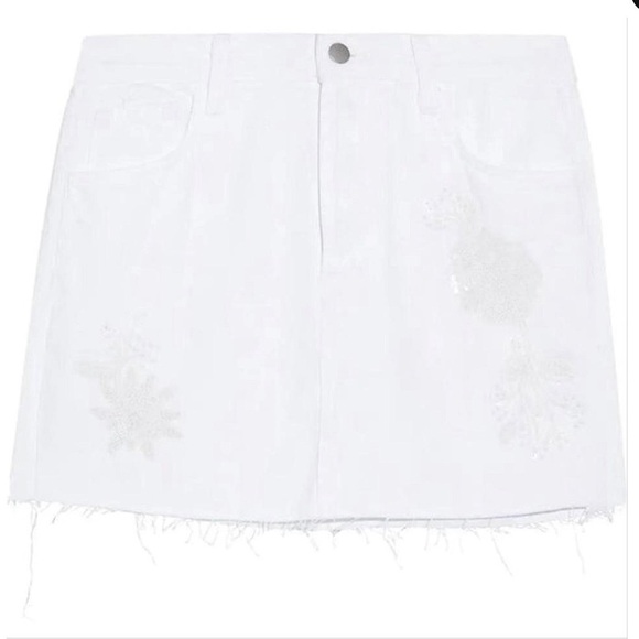 JBrand  New Woman Bonny Embellished Denim Skirt Sz 6 Small 25 Cotton Regular$298 - Picture 4 of 10